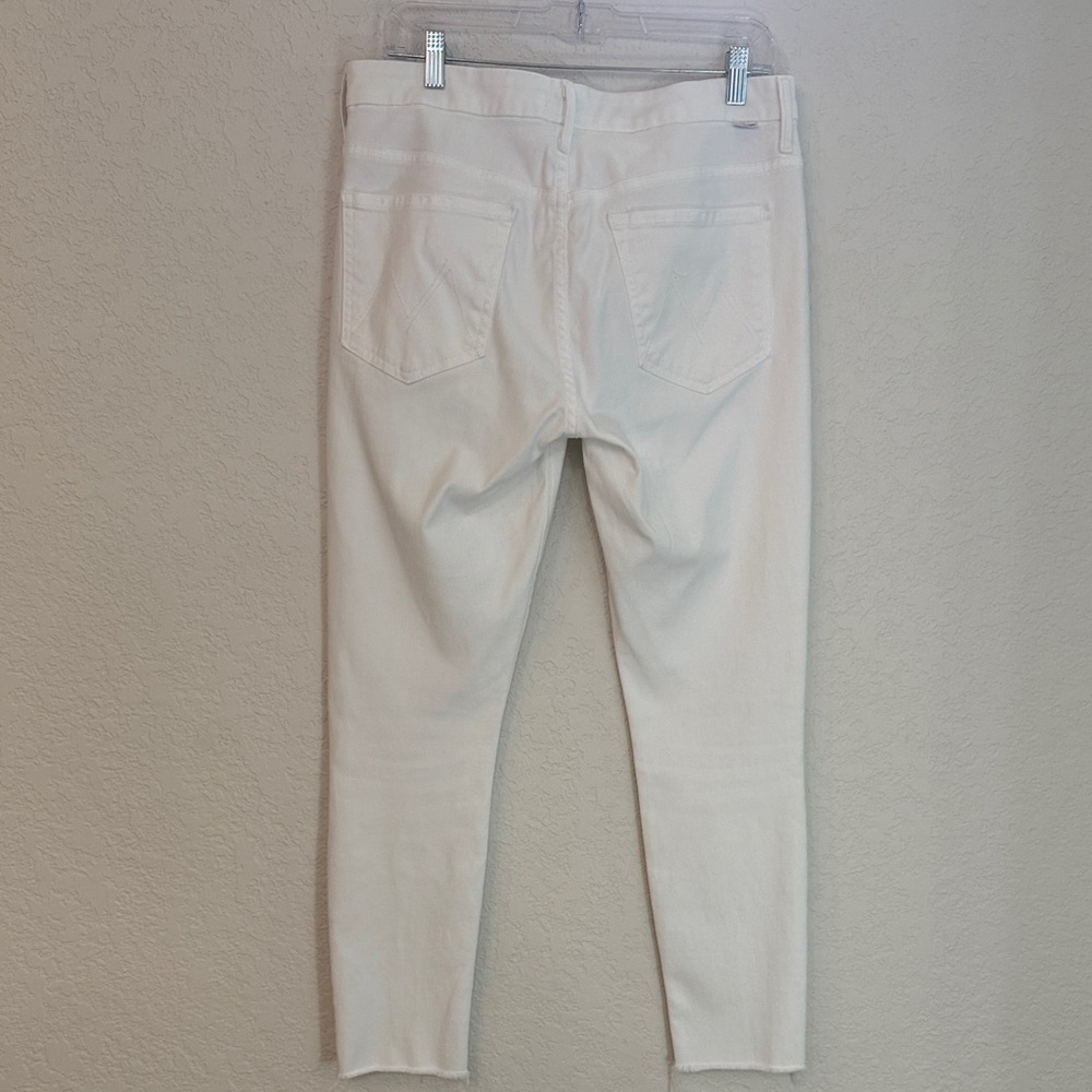 Mother High-Waisted Looker Ankle Fray White Jeans, Size 31 - Picture 6 of 15